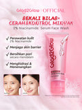 Glad2Glow Niacinamide Serum Facial Wash - Instant Glow, Brightening Facial Wash, Pore Cleanser, Ceramide Ectoin Sakura, For Dull, Oily, and Sensitive Skin, Moisturizing, Micellar Water, Facial Cleanser, Facial Wash, Skincare, G2G Cleanser